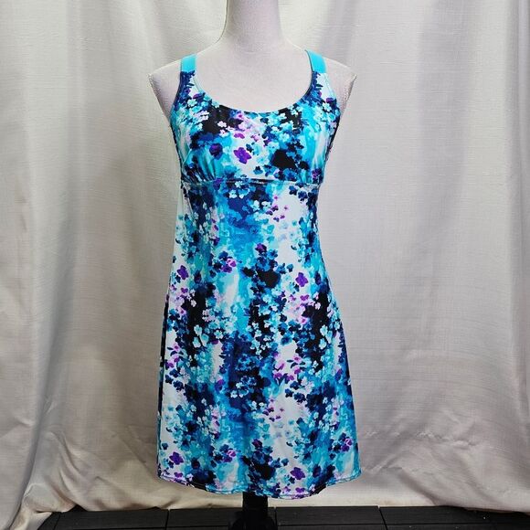 ZeroXposur Blue Sun Smart UPF 30 4-Way Stretch Quick Dry Swim Dress Size Small - Picture 1 of 9